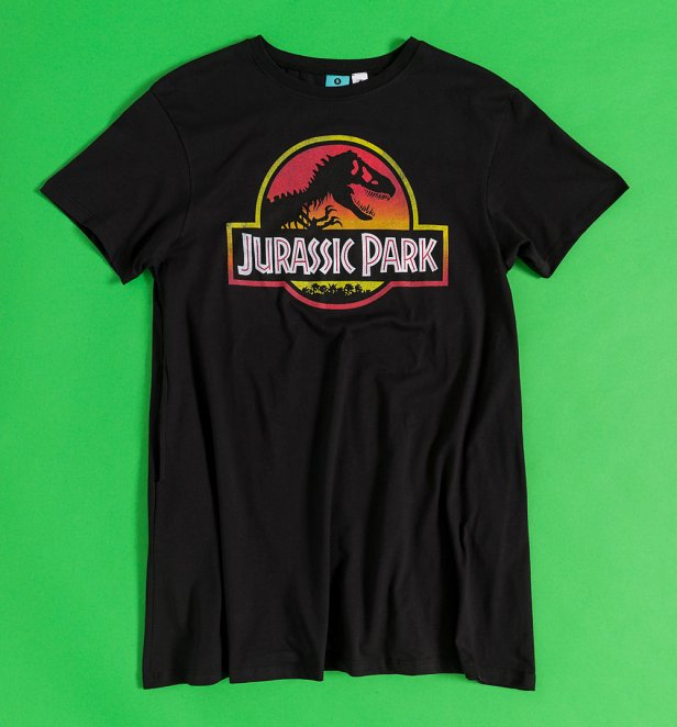 Jurassic Park Sunset Logo Black T-Shirt Dress Jurassic Park Sunset Logo Black T-Shirt Dress