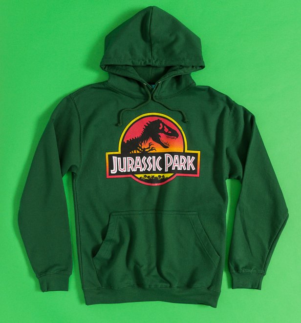 Jurassic Park Sunset Logo Green Hoodie