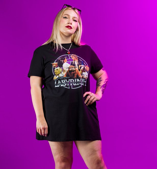 Labyrinth Character Maze Black T-Shirt Dress