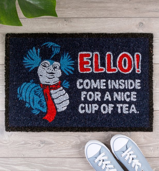 Labyrinth Worm Come Inside For A Cup Of Tea Door Mat