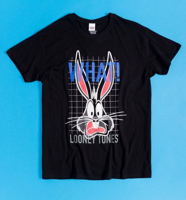 Looney Tunes Retro Bugs Bunny WHAT Black T-Shirt