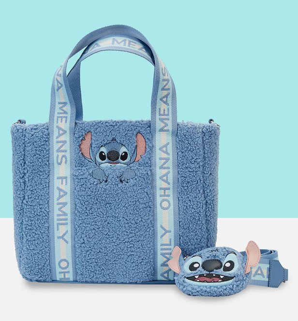 Loungefly Disney Lilo and Stitch Plush Tote Bag With Coin Bag