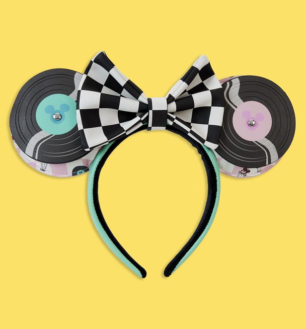 Loungefly Disney Mickey And Minnie Date Night Diner Records Headband