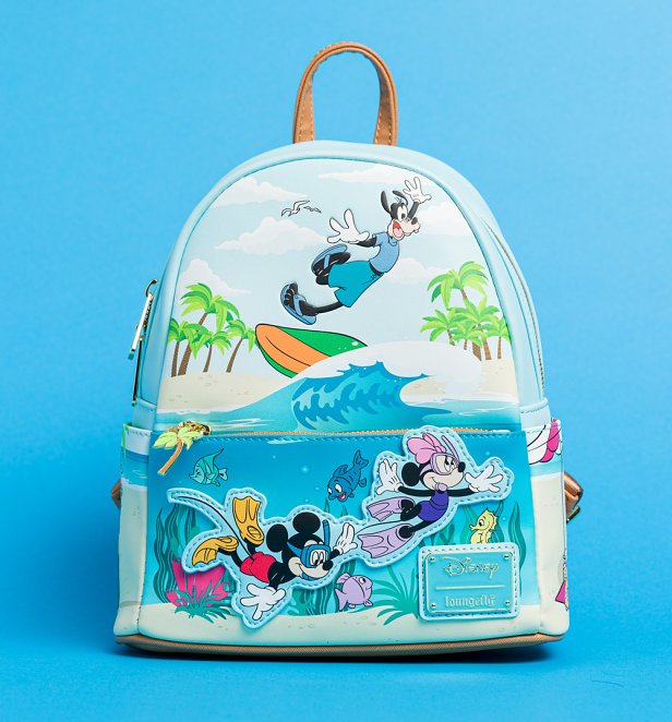 Loungefly Disney Mickey Mouse and Friends Beach Scene Mini Backpack