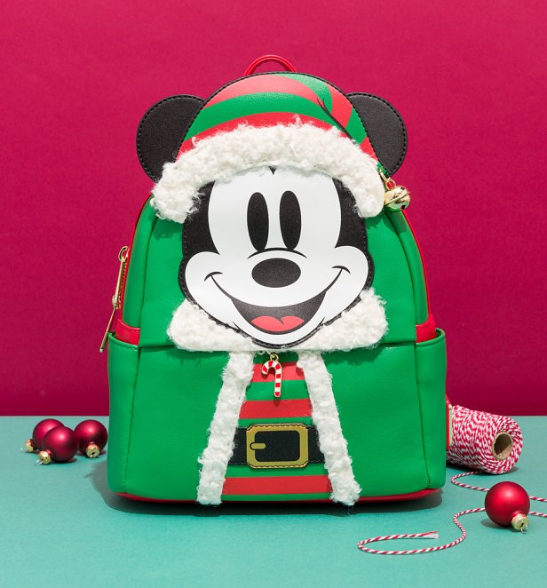 Loungefly Disney Mickey Xmas Elf Mini Backpack