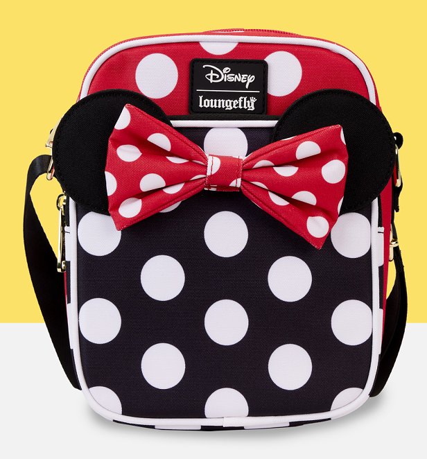 Loungefly Disney Minnie Mouse Polka Dot Bow Figural Crossbody Bag | BoxLunch