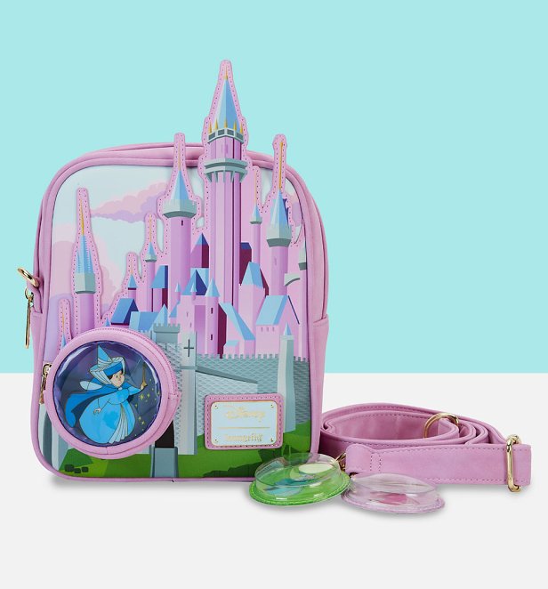 Loungefly Disney Sleeping Beauty Stained Glass Castle Crossbody Bag