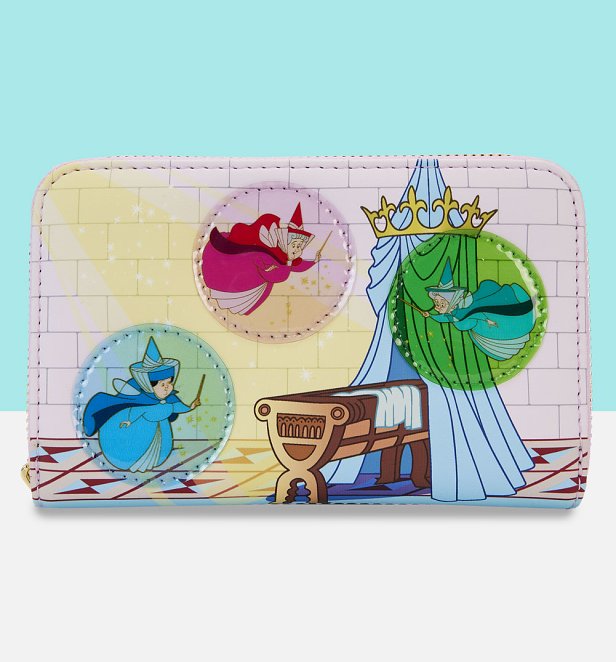 Loungefly Disney Sleeping Beauty Stained Glass Castle Zip Around