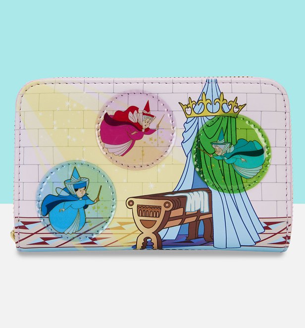 Loungefly Disney Sleeping Beauty Stained Glass Castle Zip Around Wallet