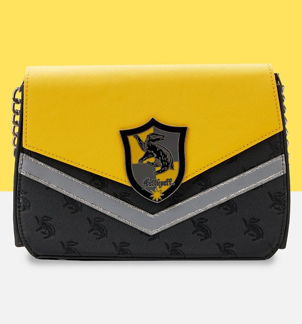Loungefly Harry Potter Hufflepuff Chain Strap Crossbody Bag Loungefly Harry Potter Hufflepuff Chain Strap Crossbody Bag