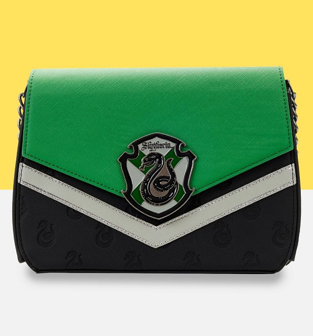 Loungefly Harry Potter Slytherin Chain Strap Crossbody Bag Loungefly Harry Potter Slytherin Chain Strap Crossbody Bag