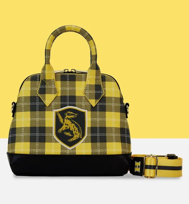 Loungefly Harry Potter Varsity Hufflepuff Plaid Crossbody Bag