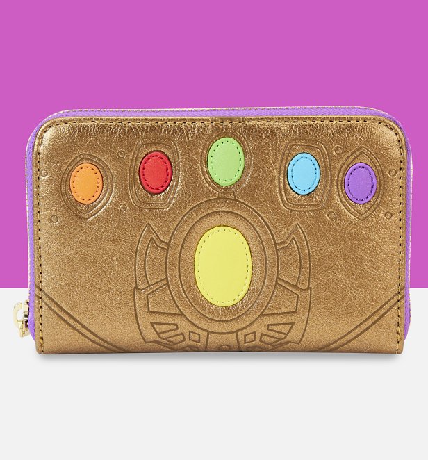 Loungefly Marvel Shine Thanos Infinity Gauntlet Zip Around Wallet