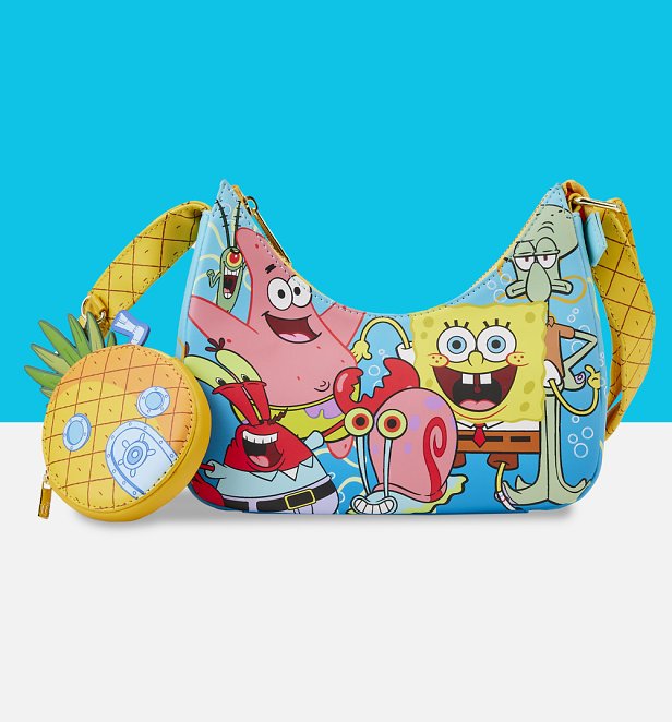 Loungefly Nickelodeon SpongeBob SquarePants Group Shot Crossbody Bag Loungefly Nickelodeon SpongeBob SquarePants Group Shot Crossbody Bag
