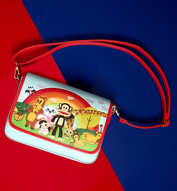 Loungefly Paul Frank Rainbow Group Crossbody Bag Loungefly Paul Frank Rainbow Group Crossbody Bag