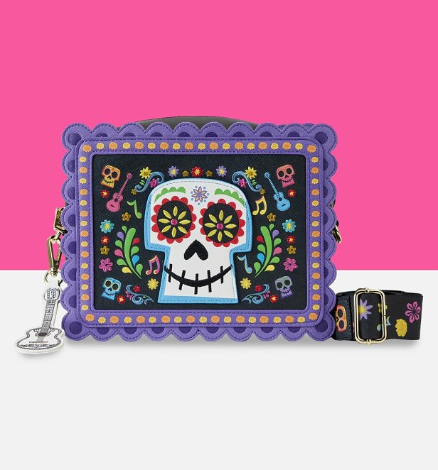 Loungefly Pixar Coco Floral Skull Crossbody Bag