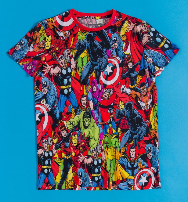 Marvel The Avengers All Over Print T-Shirt from Cakeworthy