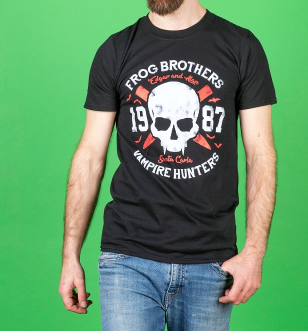 Men's Frog Brothers Vampire Hunters Lost Boys Inspired Black T-Shirt Men's Frog Brothers Vampire Hunters Lost Boys Inspired Black T-Shirt