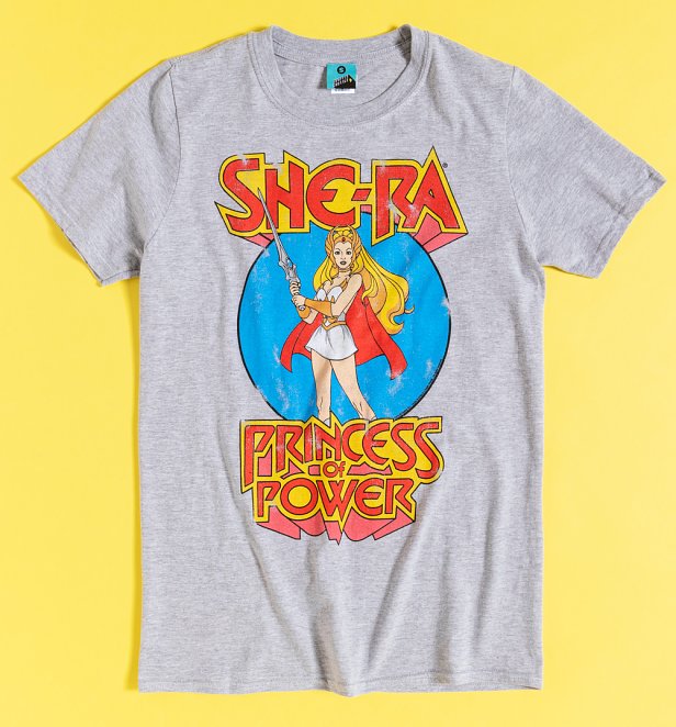 Men's Grey Marl She-Ra Princess Of Power T-Shirt Men's Grey Marl She-Ra Princess Of Power T-Shirt