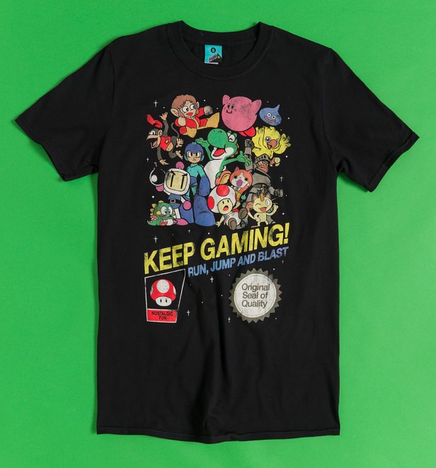 Men's Keep Gaming Black T-Shirt