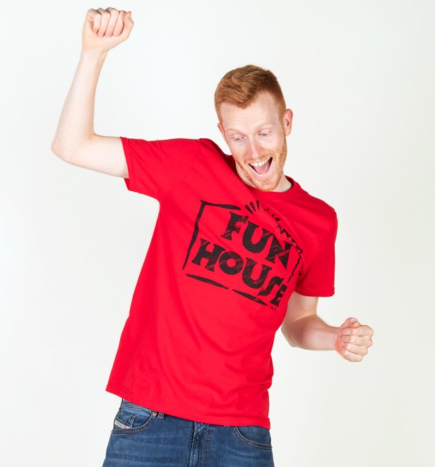 Men's Red Team Fun House Logo T-Shirt Men's Red Team Fun House Logo T-Shirt