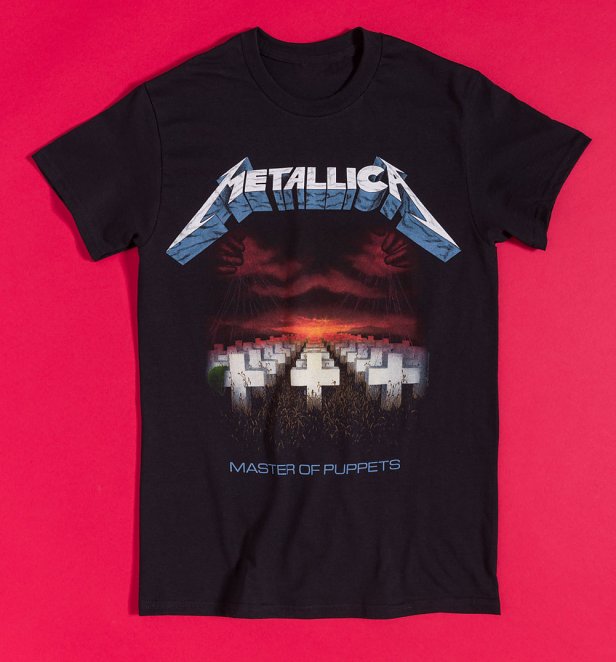 Metallica Master of Puppets Black T-Shirt with Back Print