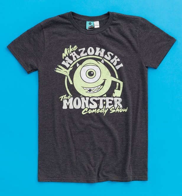 Disney Monsters Inc Mike Wazowski Comedy Show Charcoal Marl T-Shirt