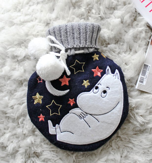 Moomin Moon Round Hot Water Bottle from House of Disaster