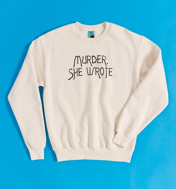 Murder She Wrote Typewriter Natural Sweater With Back Print