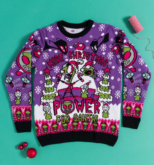 Nickelodeon Invader Zim Power For Santa Knitted Christmas Jumper