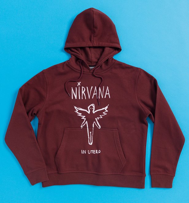 Nirvana In Utero Burgundy Hoodie Nirvana In Utero Burgundy Hoodie