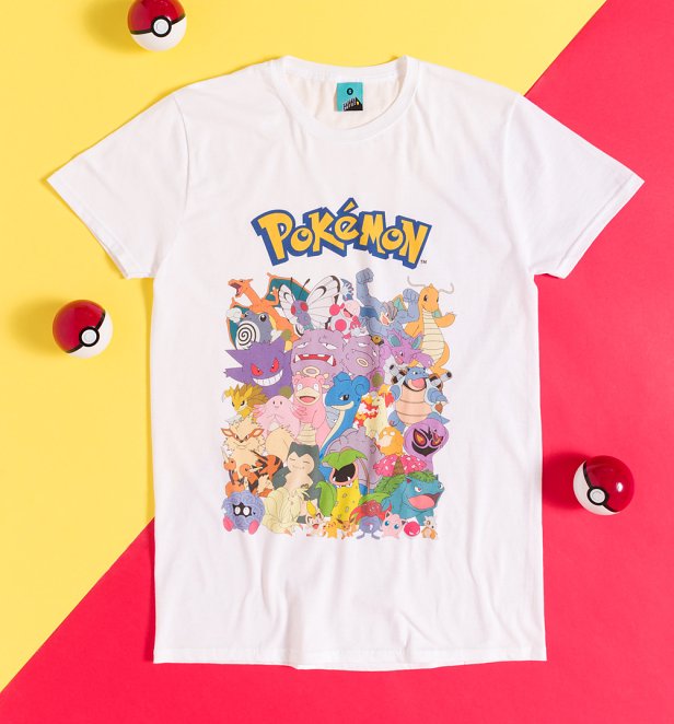 Pokemon Characters White T-Shirt