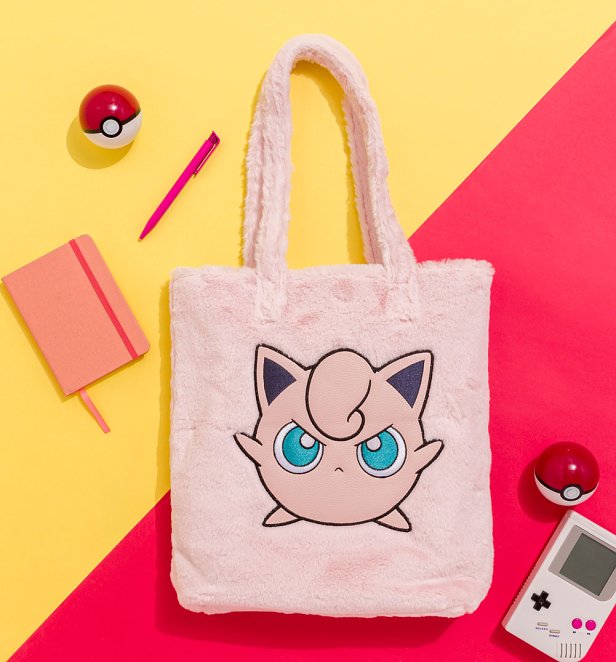 Pokemon Jigglypuff Pink Plush Tote Bag