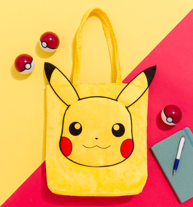 Pokemon Pikachu Yellow Plush Tote Bag