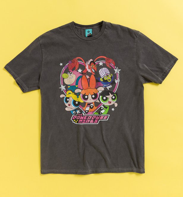 The Powerpuff Girls Vintage Wash Charcoal T-Shirt
