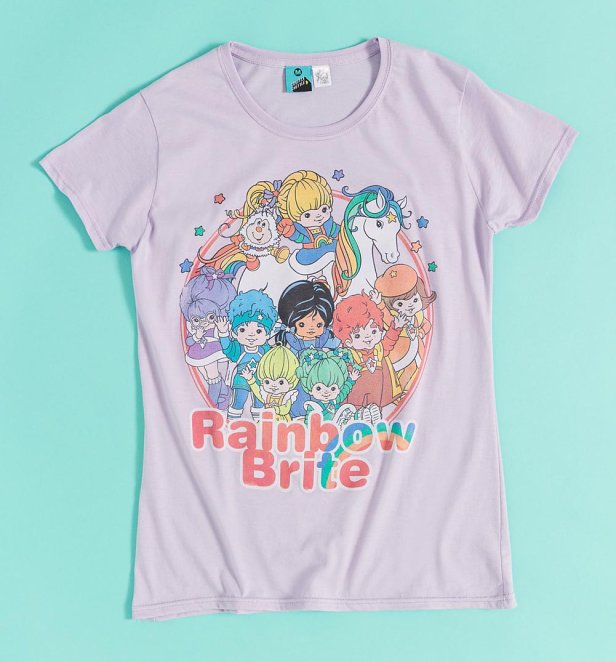 Rainbow Brite And The Colour Kids Gang Lavender Fitted T-Shirt