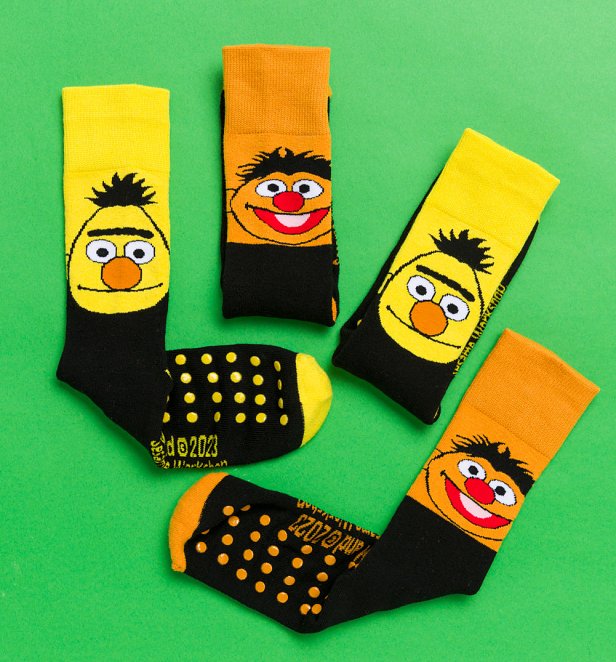 Sesame Street Bert and Ernie 2Pk Slipper Socks