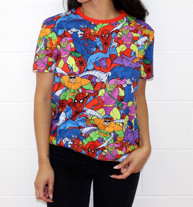 Spider-Man All Over Print T-Shirt from Cakeworthy Spider-Man All Over Print T-Shirt from Cakeworthy