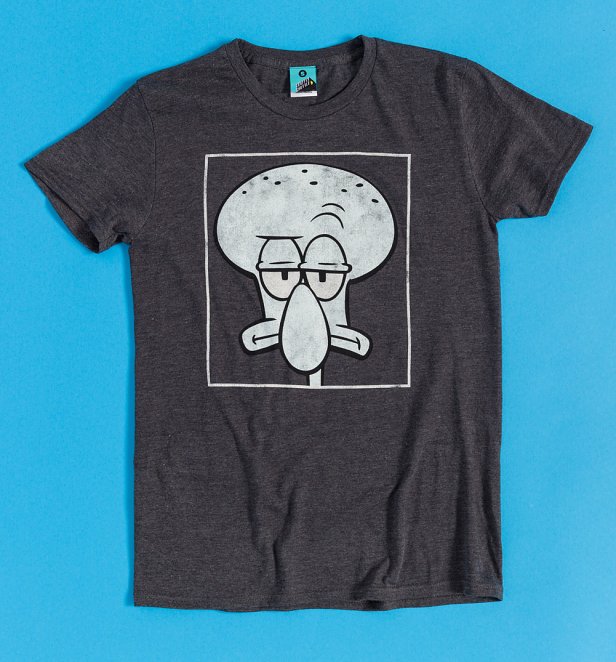 SpongeBob SquarePants Grumpy Squidward Dark Grey T-Shirt