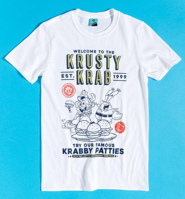 SpongeBob SquarePants Welcome To The Krusty Krab White T-Shirt