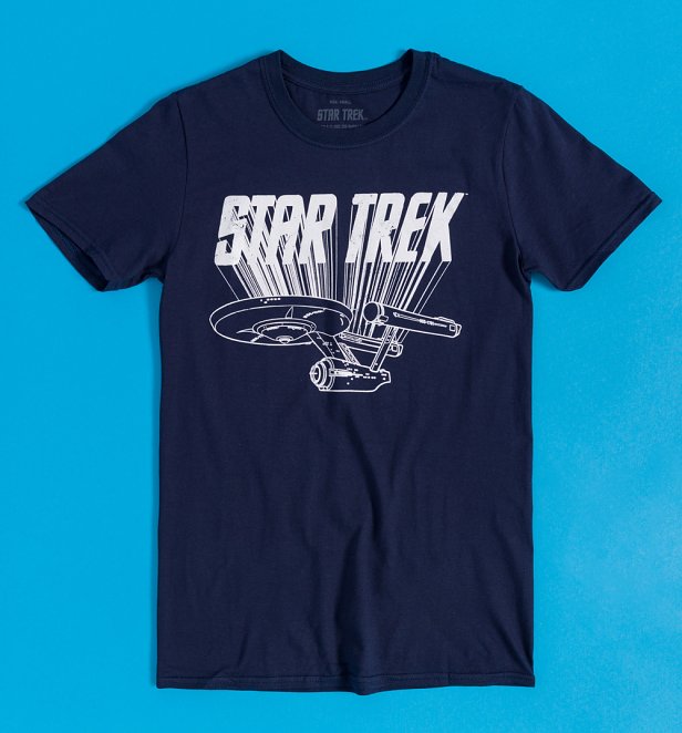 Star Trek Starship Enterprise Navy T-Shirt