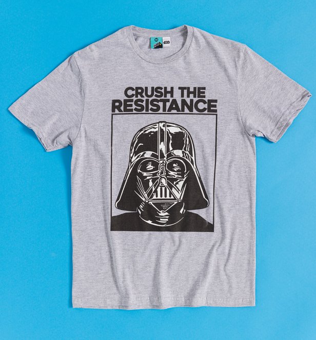 Star Wars Darth Vader Crush The Resistance Grey T-Shirt