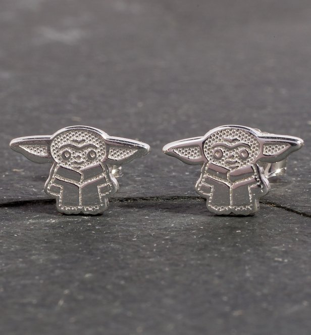 Star Wars The Mandalorian Baby Yoda Sterling Silver Stud Earrings