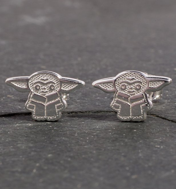 Star Wars The Mandalorian Baby Yoda Sterling Silver Stud Earrings Star Wars The Mandalorian Baby Yoda Sterling Silver Stud Earrings