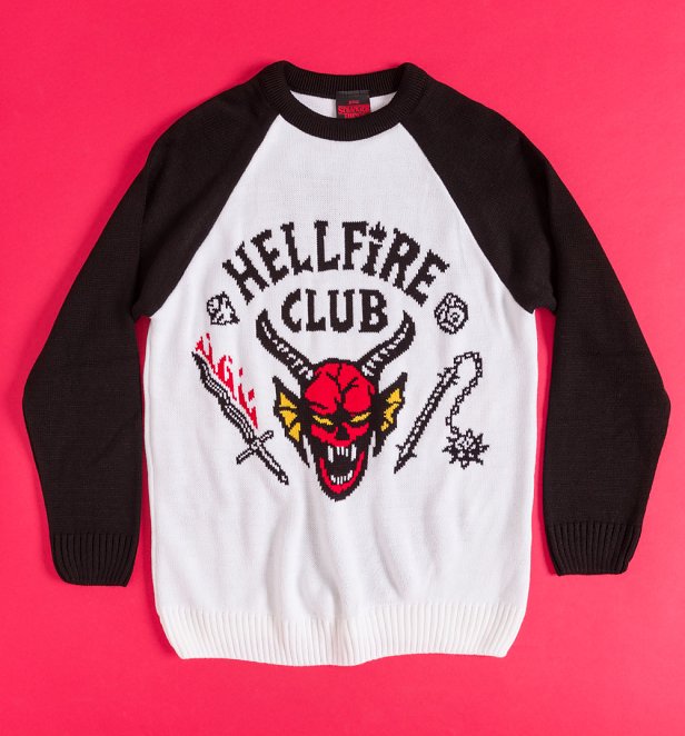 Knitted Stranger Things Hellfire Club Raglan Sleeve Jumper