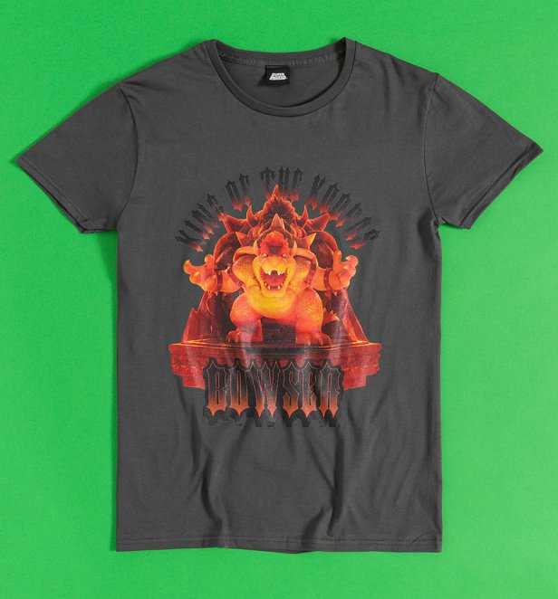Super Mario Brothers Movie Bowser Charcoal Rock T-Shirt Super Mario Brothers Movie Bowser Charcoal Rock T-Shirt