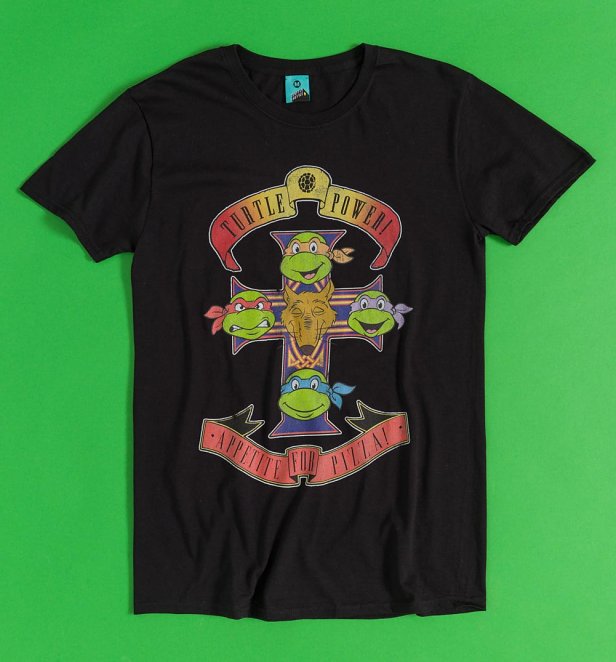 AWAITING APPROVAL - Teenage Mutant Ninja Turtles Appetite For Pizza Black T-Shirt