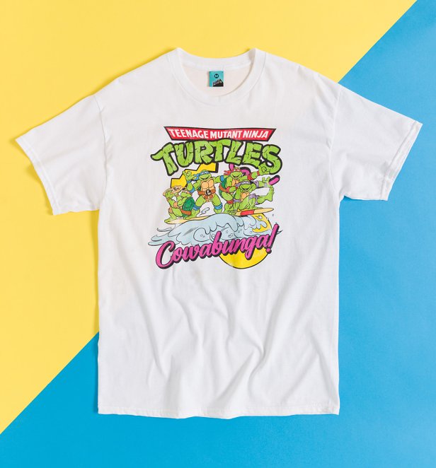 Teenage Mutant Ninja Turtles Surfing Cowabunga White T-Shirt