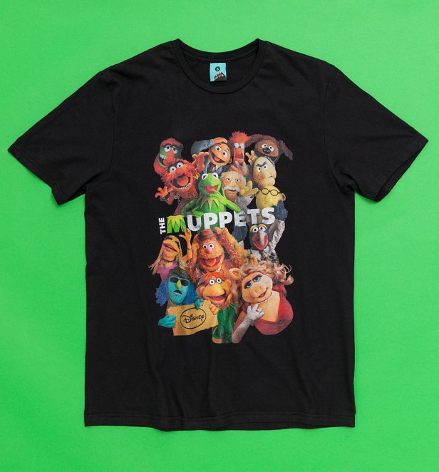 The Muppets Retro Movie Poster Black T-Shirt