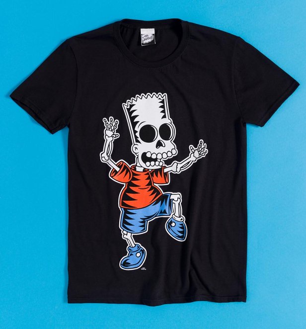 The Simpsons Bart Skeleton Black T-Shirt